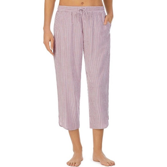 Donna Karan Sleepwear Stripe Print Woven Crop Sleep Pants - XL NWT - Picture 1 of 6